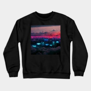 High Sphere - Cyberpunk Cityscape Skyline Crewneck Sweatshirt